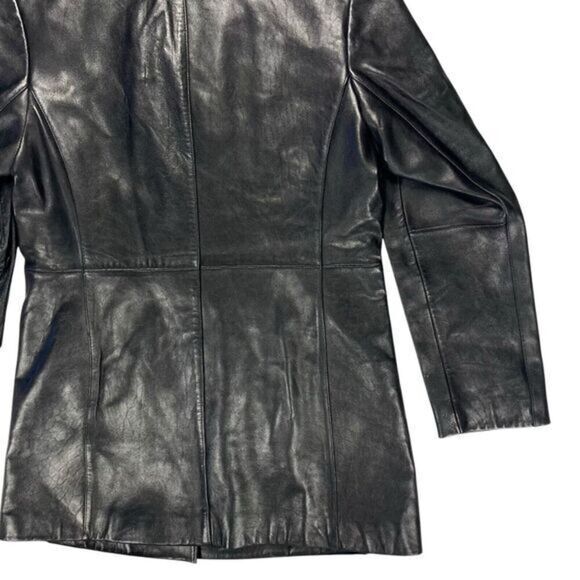Anne Klein Ultra Soft Lambskin Leather Jacket Size M Classic Grunge 90s Y2k Coat - Picture 10 of 16
